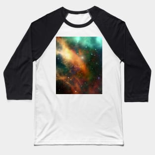 Colorful Nebula Baseball T-Shirt